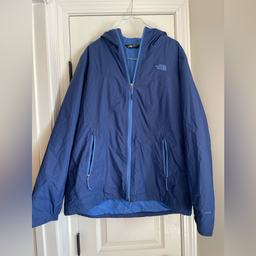 The North Face Women Jacket Coat Hyvent Hooded Outerwear Size large Blue